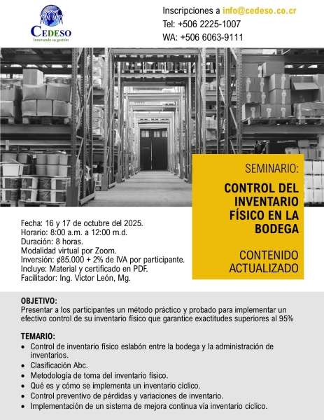 Control del inventario fisico en la bodega