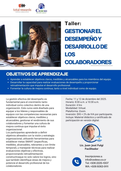 Gestionar el desempeno y desarrollo de los colaboradores