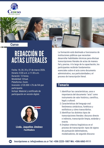 Redaccion de actas literales