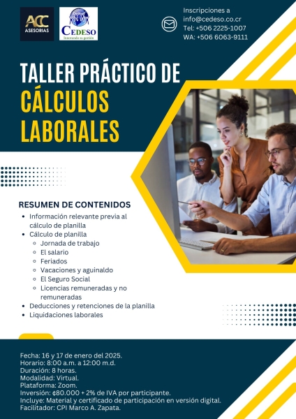 Taller practico de calculos laborales